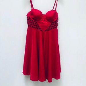 Guess Cut-out Red Cocktail Dress